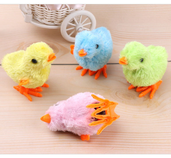 L & L * ready to ship from-Bangkok * steel jump toy children's toy chicken chick walking toy 8cm * 7cm