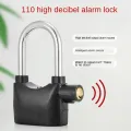Full copper core zinc alloy built-in motion sensor security 110db siren alarm lock universal anti-theft padlock for bicycle moto. 