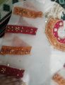 Organza apliq gotta hand work embroidery 3 pcs unstiched suit party wear special. 