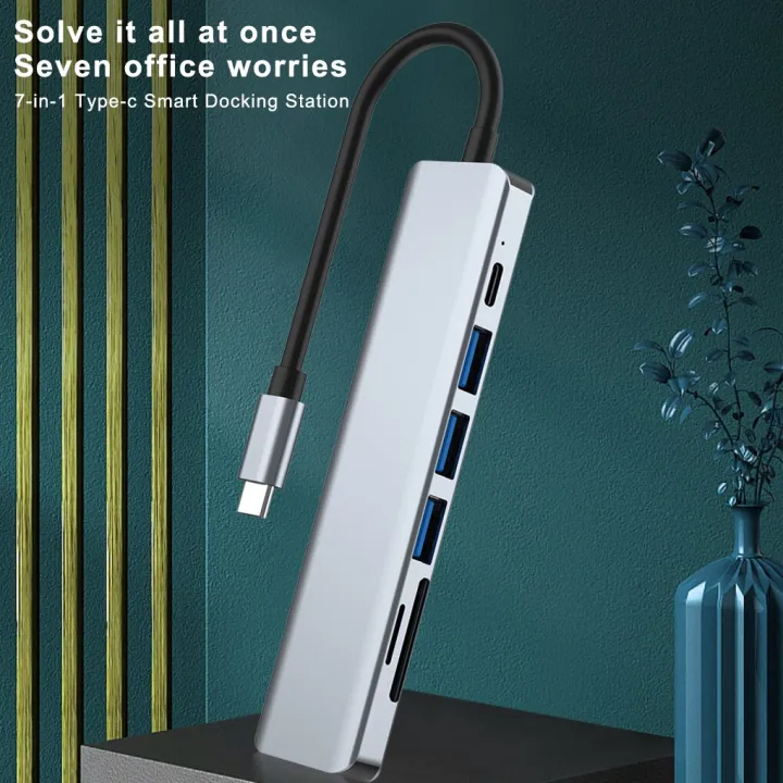 7%20In%201%20Type%20C%20Usb%20Hub%20Seven%20In%20One%20Type%20C%204k%2030hz%20Usb%20Splitter%20Supports%20All%20Type%20C%20Channel%20Computers%20To%20Usb%20Compatible%20With%20Hdmi%20-%20Image%203