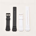 Resin Strap For Casio MRW-200H 18MM Watch Band Mens Sports Waterproof Black White  Replacement Watch Accessories. 