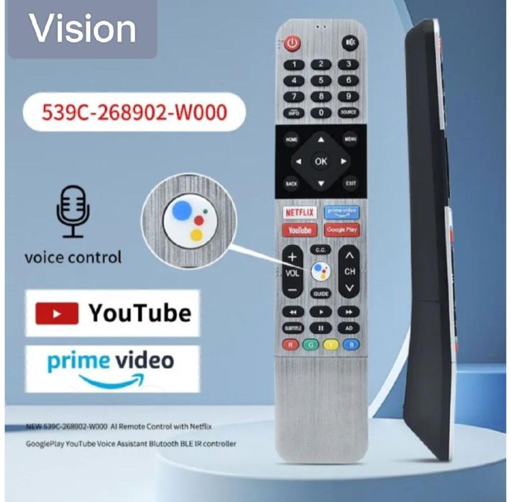 PREMIUM QUALITY ANDROID LED TV REMOTE CONTROL FOR SINGER & VISION LED TV WITH VOICE CONTROL FUNCTION AND YOUTUBE,NETFLIX BUTTON (HEAVY DUTY)