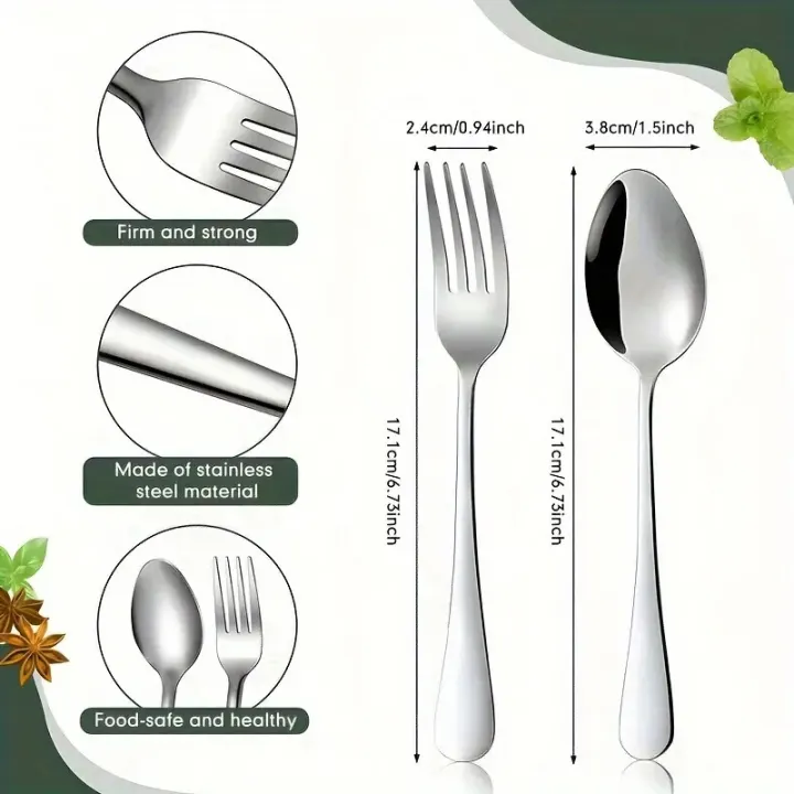 16pcs%20Stainless%20Steel%20Tableware%20Fork%20and%20Spoon%20Set,%20Economy%20Set%20Fork%20and%20Spoon,%20Suitable%20for%20Restaurants,%20Parties%20and%20Families%20-%20Image%203