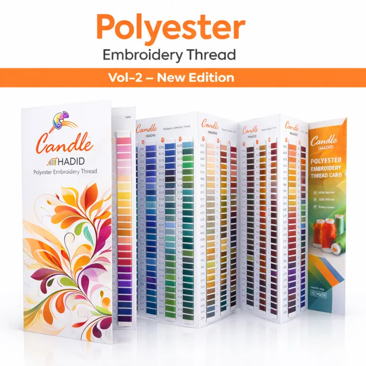 Candle Thread Polyester Embroidery Shade Card Vol-2 (526 Colors ...