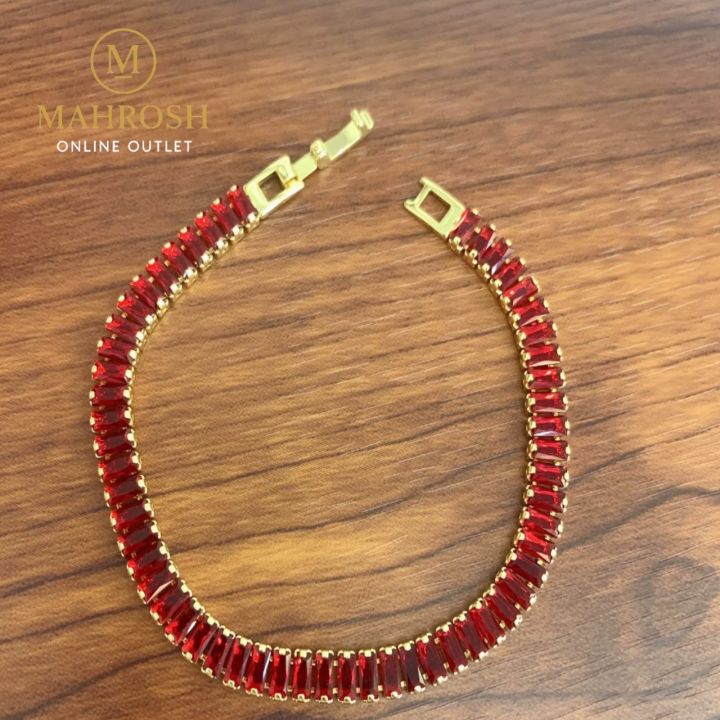 Luxury%20Baguette%20Cut%20Crystal%20Bracelet%20for%20Women%20-%20Elegant%2018K%20Gold%20Plated%20Tennis%20Bracelet%20-%20Red,%20Black%20&%20Champagne%20Colors%20-%20Image%202