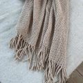Cable Knit Khaki Throw Blanket Lightweight Knitted Jacquard Throw Blanket for Couch, Sofa, Bed, Chair, Cozy Texture Farmhouse. 