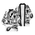 Summer Demon Snake Print Cardigan Men's Chinese Dragon Pattern Japanese Kimono Plus Size Asian Traditional Costume Cosplay Coat.