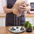 Roasting Chicken Grill Stand Roaster Rack with Tray Kitchen Outdoor BBQ Tools Stainless Steel Non-stick Grilled Chicken Plate. 