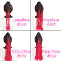 Synthetic 24Inch Y2K Rainbow Horsetail Wig Long Boxing Braid Hair Ponytail Extension High Temperature Fiber Hairpiece for Women. 