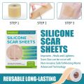 Silicone Scar Sheets Painless Scar Repair Tape Roll Gen 1 Roll/4pc Scar Removal Strips for Face Body Acne Skin Care. 