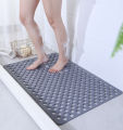 1pc Bathroom Non-Slip Mat With Suction Cup, 43x75cm Bath Rug, Shower Mat Round Hole Design, Bathroom Massage Ring, Quick Drain. 