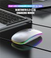 Bluetooth Wireless Mouse with USB, BT5.2 Rechargeable RGB Mouse for Laptop, PC, Macbook, 2.4GHz, 1600DPI. 