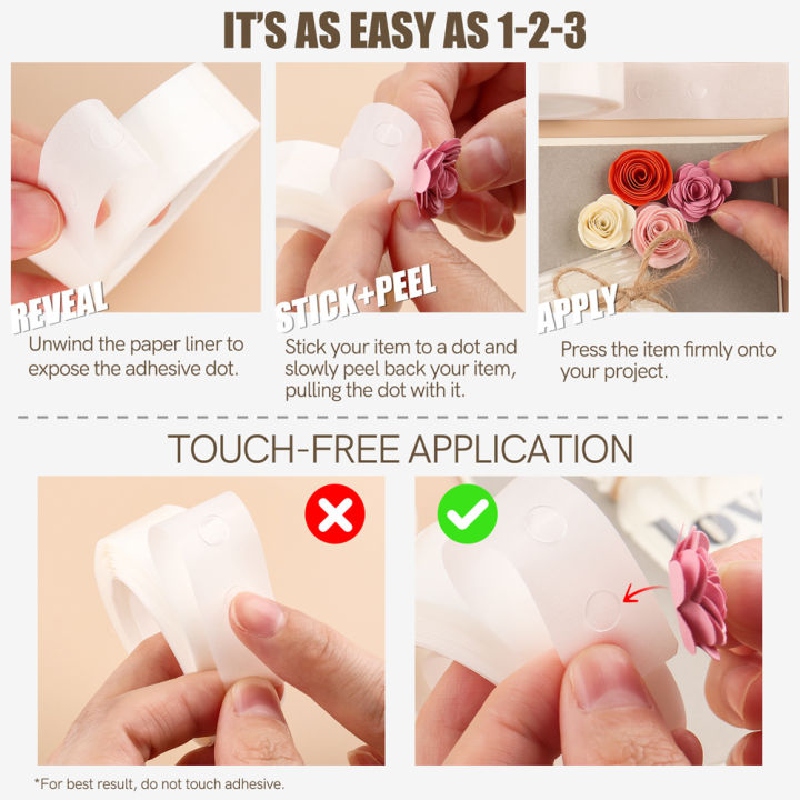 300pcs/Rolls%20Mini%20Double%20Sided%20Tape%20Glue%20Point%20Clear%20Ultra%20Thin%20Stickers%20Adhesive%20Dots%203mm/5mm%20Permanent%20Sticky%20DIY%20Craft%20Dots%20-%20Image%202