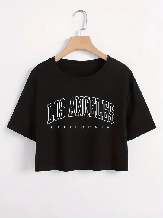 Letter%20Graphic%20Casual%20Crop%20Short%20Sleeve%20T-shirt%20Round%20Neck%20Running%20Sports%20Tee%20Women's%20Activewear%20-%20Image%202
