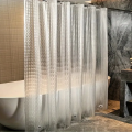 1pc Waterproof Clear Crystal Shower Curtain with Plastic Hooks, Transparent Bath Curtain for Bathroom Window Door Bath Decor.