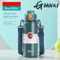GIANXI 1000ml Spring Cap Large Capacity Vacuum Cup 316 Stainless Steel Coffee Cup Portable Outdoor Sports Water Bottle. 