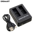 ORBMART Double Dual Port Slot Battery Charger For Go Pro Gopro Hero 8 5 6 7 Black Sport Camera Accessory With Usb Cable Travel. 
