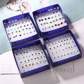 40 PCs Set Ear Studs With Stoppers in White and Multicolor Ear Hoops Earrings Rings Ear hooks 1mm and 2mm Ear Tops Plastic Body Single Stone Ear Stud for Women and Girls. 