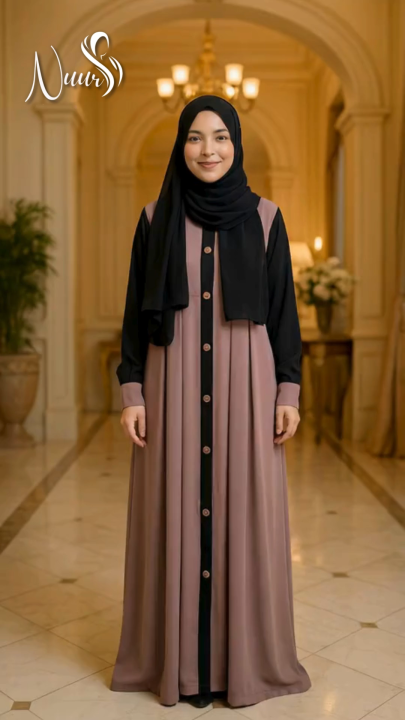 Button Borkha For Women - Original Dubai Cherry Fabric Borkha