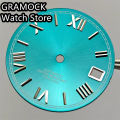 GRAMOCK 29mm Roman Index Dial Black White Gold Red Blue Dial suitable for NH35 NH36 movement watch accessories repair tools. 
