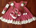 Crochet handmade baby dress. 