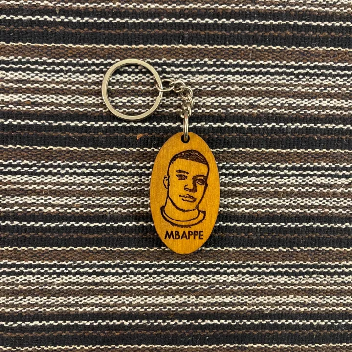 Mbappe - Football - Medium Size - Wooden Keyholder / Keychain / Keyring ...