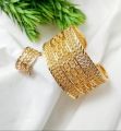 Bangle And  Ring Set Gold Color Adjustable Size. 