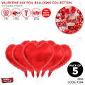 18 Inch Heart Shape Foil Balloon Set Collection - 5 Pcs. 