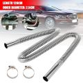 1Pc 60-300cm Car Air Diesel Parking Heater Stainless Steel Spiral Exhaust Pipe Gas Vent Hose Tailpipe Automobile Accessories. 