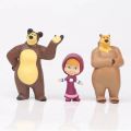 New 10Pieces Masha and the Bear Action Figure Anime Model Cartoon Toys For Friends .