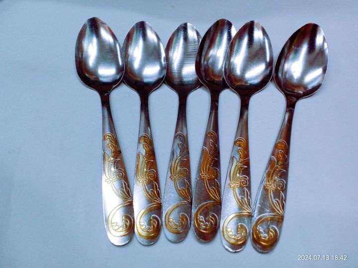 06%20pieces%20Tea%20Spoon%206"%20size%20half%20Golden%20medium%20size%20Spoon%20use%20for%20Home%20Kitchen%20Restaurants%20and%20Office%20-%20Image%205