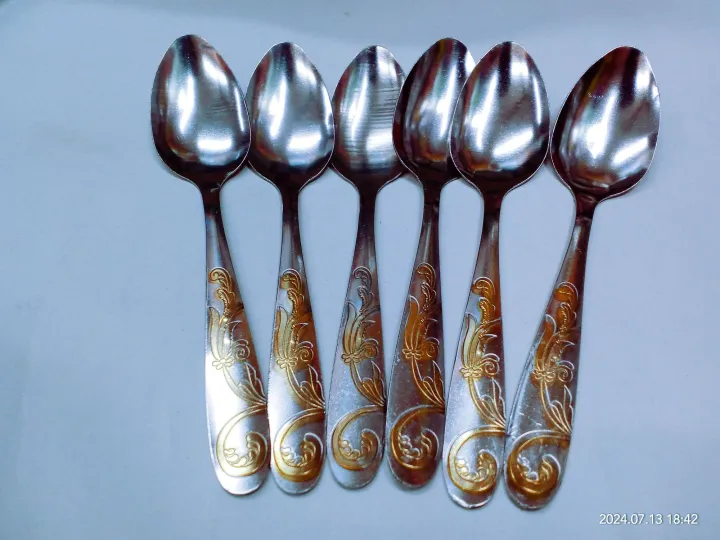 06%20pieces%20Tea%20Spoon%206"%20size%20half%20Golden%20medium%20size%20Spoon%20use%20for%20Home%20Kitchen%20Restaurants%20and%20Office%20-%20Image%205