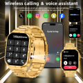 LIGE Men's Smart Watch With LED Flashlight 2.01-inch HD Screen Bluetooth Calling Heart Rate Monitor AI Voice Control Waterproof.