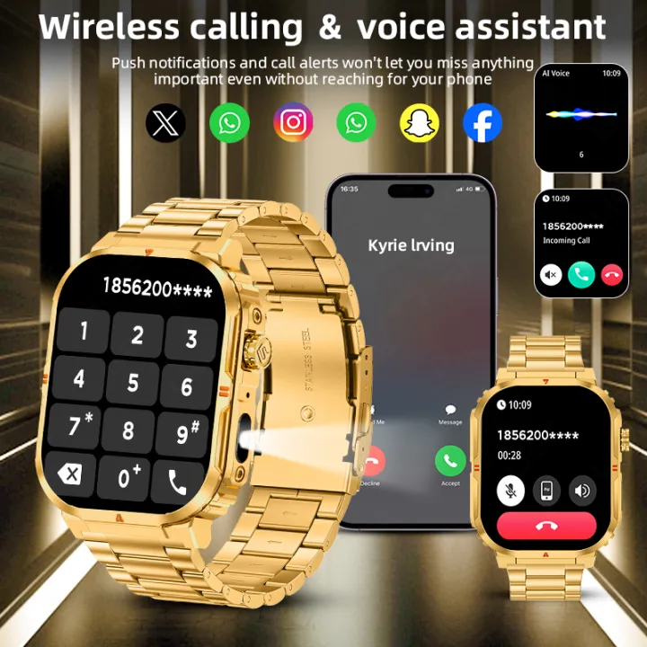 LIGE%20Men's%20Smart%20Watch%20With%20LED%20Flashlight%202.01-inch%20HD%20Screen%20Bluetooth%20Calling%20Heart%20Rate%20Monitor%20AI%20Voice%20Control%20Waterproof%20-%20Image%204