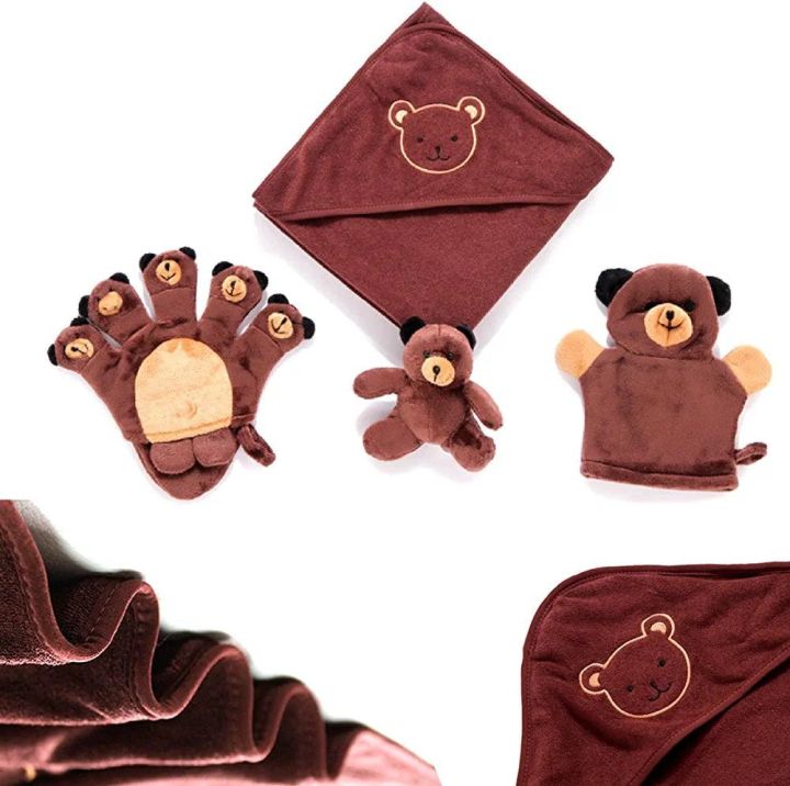 Premium%20Extra%20Soft%20Cartoon%20Animal%20Shape%20Hooded%20Bamboo%20Baby%20Bath%20Towel%20Set%20Set%20of%204%20-%20Image%202