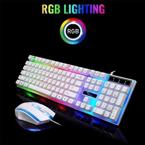 Gaming Keyboard White Color G21 RGB Lighting Keyboard - Elevate Gaming Setup With Stylish White Rgb Gaming Keyboard For PC