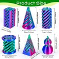 6 Pack Spiral Cone Fidget Toys 3D Printed Impossible Passthrough Pyramid Pillar Gourd Helix Screw Toys for Anxiety Relaxing. 