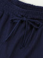 European and American New Men's Casual Suit Solid Color Stand Tie Pocket Polo Shirt+Casual Loose Pants Two-piece Set.