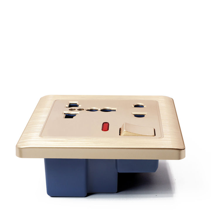 Delviz Universal Socket Panel, 13A UK standard 5 Hole Outlet White/Gray ...