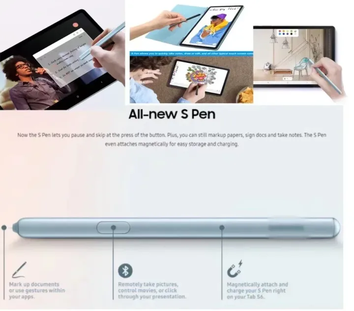 For%20%20%20Tab%20S6%20SM-T860%20865%20Tablet%20Stylus%20Sensitive%20S%20Pen%20Replacement%20Touch%20Screen%20Pencil%20With%20Bluetooth%20+Logo%20-%20Image%204