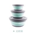 Portable Folding Lunch Box Bowl Sets Silicone 3Pcs/Set Food Container Outdoor Camping Tableware Set Foldable Salad Bowl with Lid.