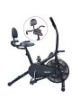 BODy GYM Dual Action Air Bike/Exercise Bike for Home |Gym Cycle for Workout With Adjustable Cushioned Seat | Non-Slip Pedals | Moving Handles Black Gym Bike, Max user weight 120 KG. 