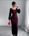 Claire Nepal Wine Bodycon Maxi Dress for Women | Stylish Dress | Party Outfit. 