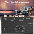 Phono Preamp pre Amp Preamplifier with Level Volume Control RCA Input Output 1/4" TRS Output Interfaces for LP Vinyl Turntable. 