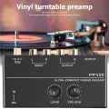 Phono Preamp pre Amp Preamplifier with Level Volume Control RCA Input Output 1/4" TRS Output Interfaces for LP Vinyl Turntable. 