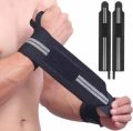 2Pcs Black OK Cloth Gym Wrist Wraps – Sports & Workout Wristbands for Weightlifting, Running, Basketball, Football & Fitness. 