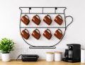 Wall Mounted Cup Shape Mug Holder – 8 Hooks Iron Coffee Cup Rack for Kitchen & Café Decor. 