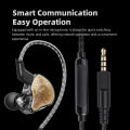 QKZ HI7T In Ear Headphones HIFI Monitoring Wired Control Subwoofer Wired Headphones for Mobile Running Live Streaming Headphones.