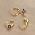 3PCS New Design Multicolor Crystal Hoop Earrings Set For Women Zircon 18K Gold Plated Circle Huggie Earring Piercing Jewelry. 