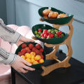 Table Plates Dinnerware Kitchen Fruit Bowl with Floors Partitioned Candy Cake Trays Wooden Tableware Dishes. 